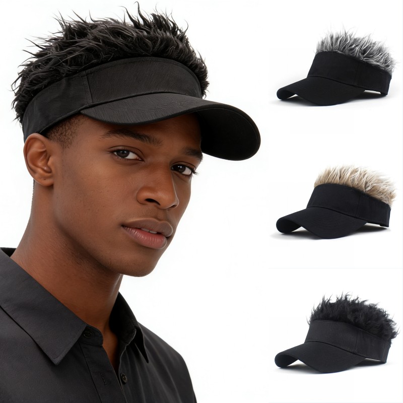 Visor Sun Hat - Peruka syntetyczna z kolcami dla kobiet