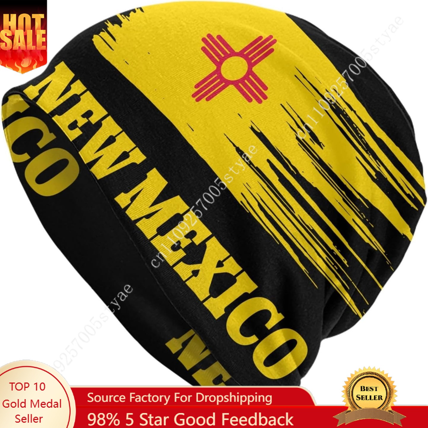 Beanie Cuffed Knit - Czapka z daszkiem z flagą narodową,